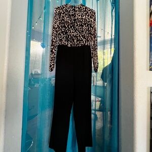 Julia Jordan Pantsuit. Animal print and black. Size 8. Brand new.